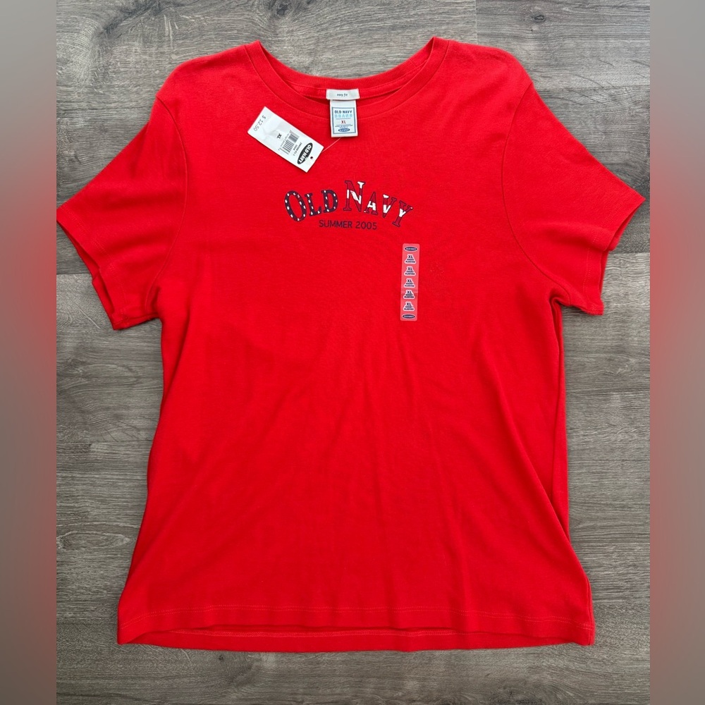 NWT Old Navy Women’s 2005 USA 4th July Summer Deadstock Fitted Top Shirt Size XL
